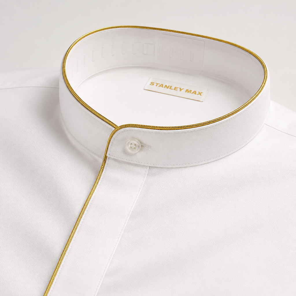 Men's Band Collar Dress Shirt